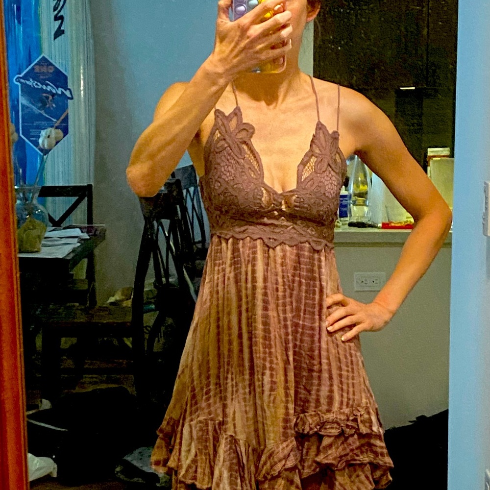 Free People Brown Lace Dress